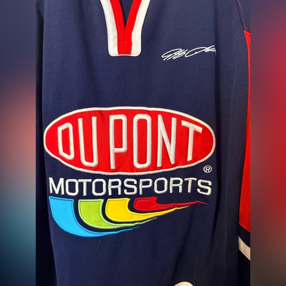Vintage 90s Chase Authentics NASCAR Jeff Gordon #24 DuPont hockey jersey Sz XL - Picture 2 of 9
